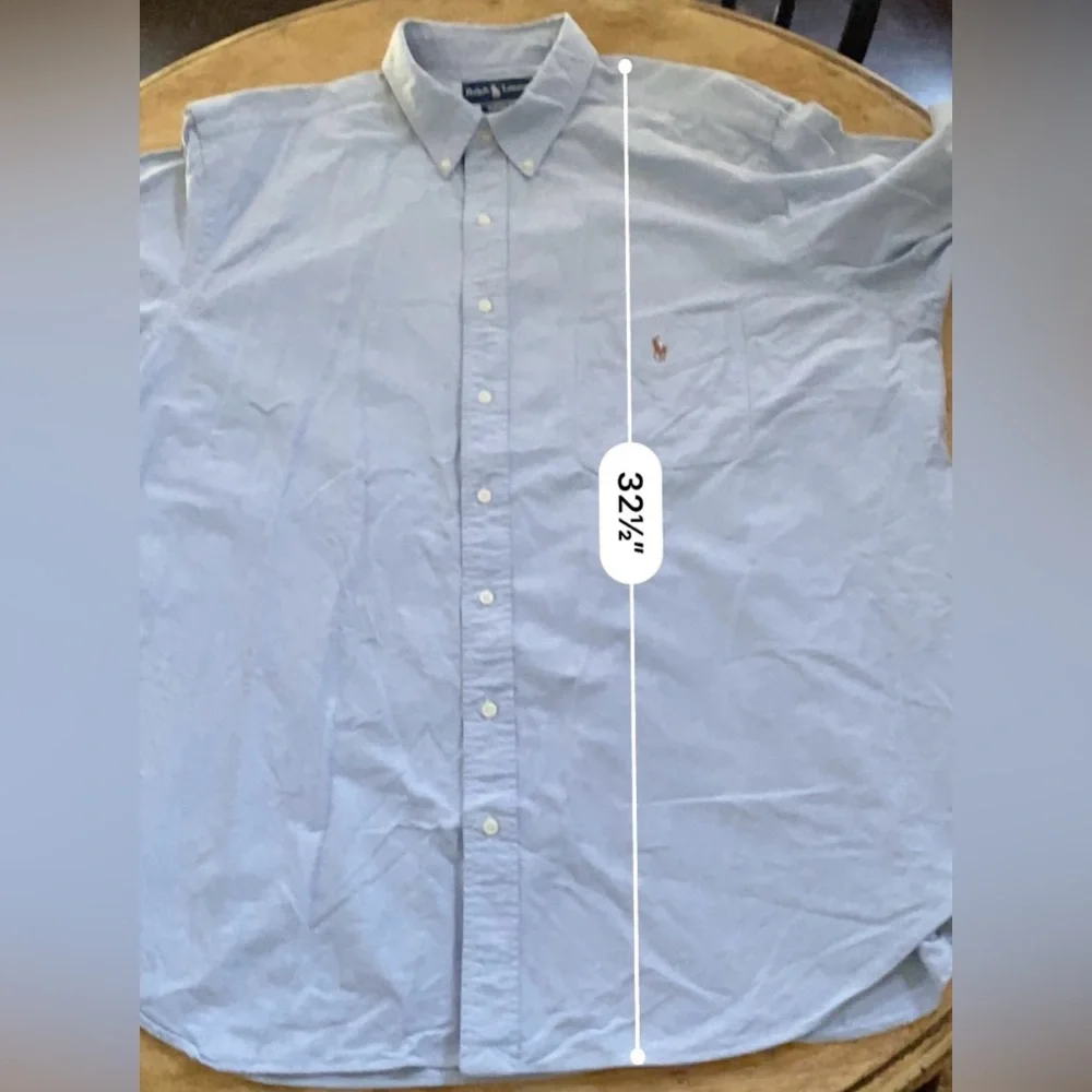 Polo RL Classic Fit Men’s Big &‎ Tall Sz 2XB Blue Cotton Long Sleeve Button Down